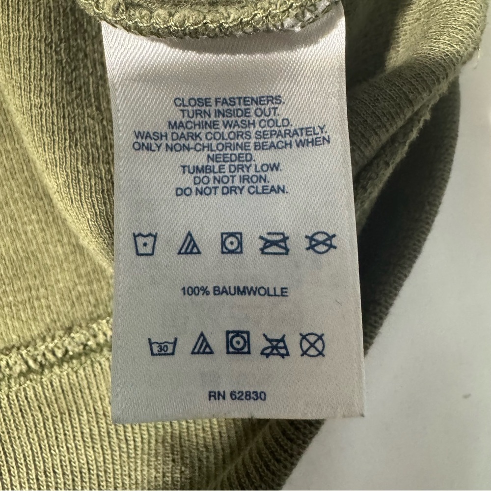 Land’s End 1/4 Zip Sweater | 100% Cotton | Size M/T (38–40) | Olive Green - Picture 5 of 9